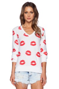 Wild Fox Feeling Loved V-Neck Baggy Beach Jumper   $118